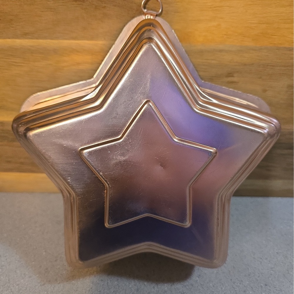 Vintage Mirro Copper Finish Star Mold 5 Cups 8.5"x3" Aluminum Food Or Decor